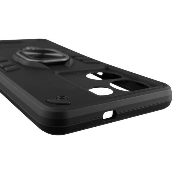 Чехол для телефона Tecno Camon 20 Pro (CK7n) бронированный с кольцом-держателем на техно камон 20 про чёрный 0025743 фото