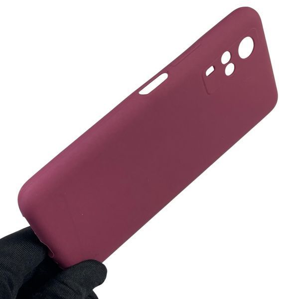 Чехол для Vivo Y31 силиконовый с микрофиброй нескользящий на виво у31 бордовый 0032365 фото