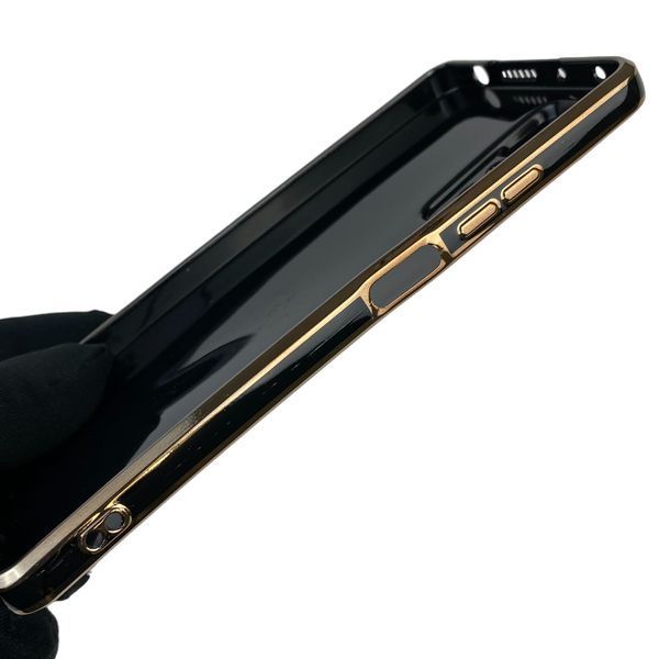 Чехол для Xiaomi Redmi Note 12 Pro 4G с кольцом MagSafe с золотой окантовкой на сяоми редми нот 12 про черный gs1 0022112 фото