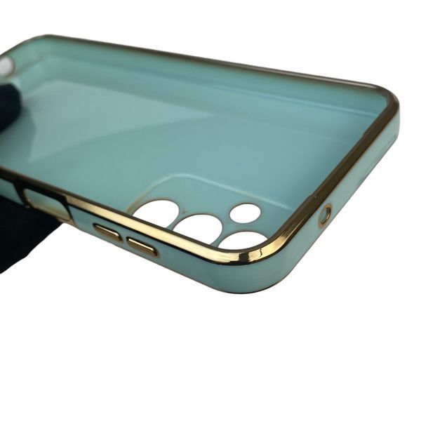 Чохол для Samsung Galaxy A14 4G (SM-A145F) з кільцем-підставкою із золотою окантовкою на самсунг а14 бірюзовий gs1 0020573 фото