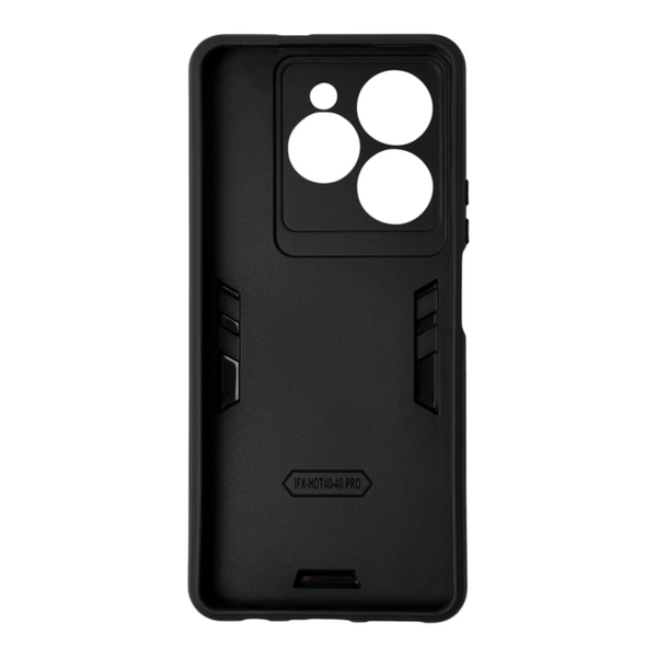 Чехол для телефона Infinix Hot 40 Pro бронированный с магнитным кольцом и защитой камеры черный 0051091 фото