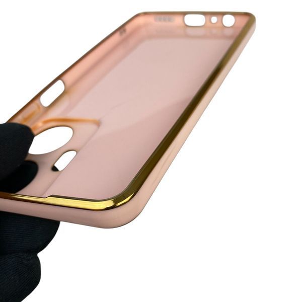 Чохол для Realme C55 з кільцем-підставкою із золотою окантовкою на реалмі с55 пудровий gs1 0020525 фото