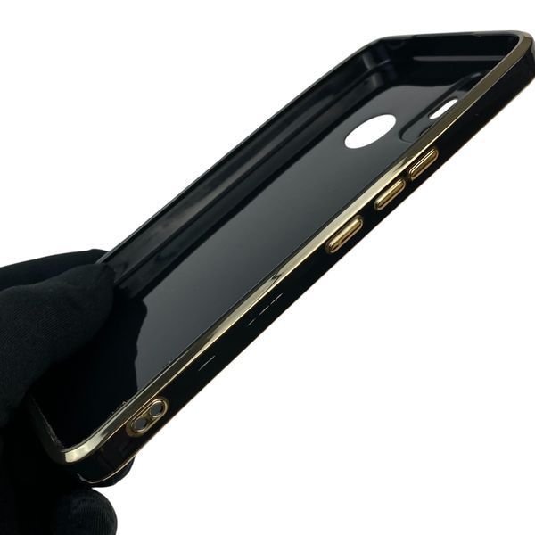 Чохол для Tecno Spark 7 Go (KF6m) з кільцем-підставкою із золотою окантовкою на техно спарк 7 го чорний gs1 0021116 фото