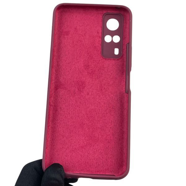 Чехол для Vivo Y31 силиконовый с микрофиброй нескользящий на виво у31 бордовый 0032365 фото