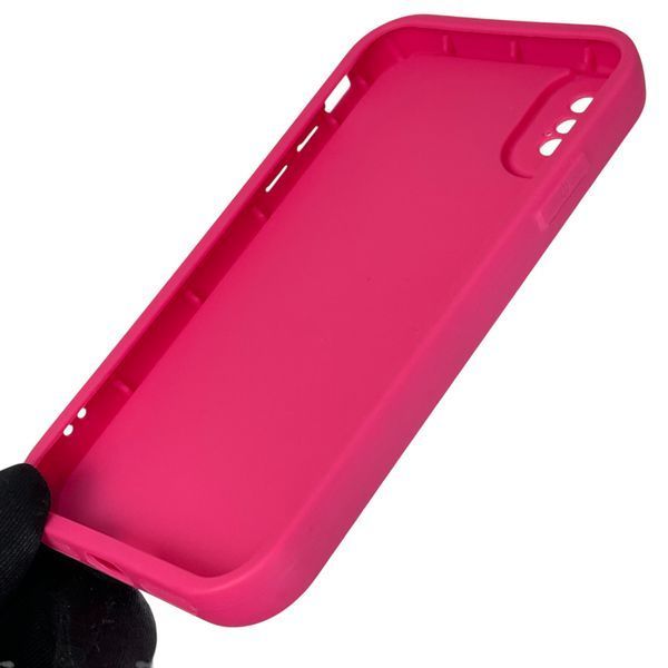 Чехол силиконовый Soft Touch с 3D принтом для Apple iPhone X малиновый (Полная защита камеры) 0044613 фото