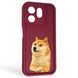 Чохол силіконовий Soft Touch з 3D принтом мему сібу для Infinix Smart 9 бордовий (Повний захист камери) 0048026 фото 1