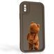 Чехол силиконовый Soft Touch с 3D принтом смешного теда мишки для Apple iPhone XS коричневый (Полная защита камеры) 0049437 фото 1