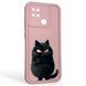 Чохол силіконовий оригінальний Soft Touch з 3D принтом злого кота для Xiaomi Poco C40 рожевий (Повний захист камери) 0046637 фото 1