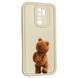Чехол силиконовый оригинальный Soft Touch с 3D принтом смешного теда мишки для Xiaomi Redmi 9 молочный (Полная защита камеры) 0048909 фото 1