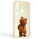 Чехол силиконовый Soft Touch с 3D принтом смешного теда мишки для Oppo A31 молочный (Полная защита камеры) 0049382 фото 1
