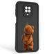 Чехол силиконовый оригинальный Soft Touch с 3D принтом смешного теда мишки для Xiaomi Redmi Note 9 Pro черный (Полная защита камеры) 0049112 фото 1