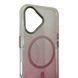 Чехол MagSafe для Apple iPhone 16 розовый (прозрачный с блёстками, градиент) 0063932 фото 3