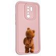 Чехол силиконовый оригинальный Soft Touch с 3D принтом смешного теда мишки для Xiaomi Redmi 9 розовый (Полная защита камеры) 0048910 фото