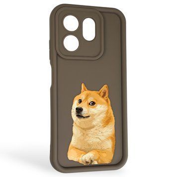 Чохол силіконовий Soft Touch з 3D принтом мему сібу для Infinix Smart 9 коричневий (Повний захист камери) 0048027 фото