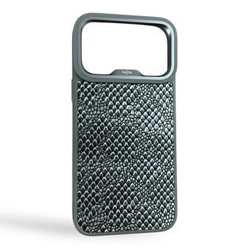 Чохол Kajsa Glamorous Lizard для iPhone 17 Pro Max сірий (MagSafe, металеве кільце камери, преміум) 0061982 фото