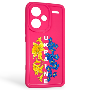 Чехол силиконовый Soft Touch с 3D принтом для Xiaomi Redmi Note 13 Pro Plus 5G малиновый (Полная защита камеры) 0042370 фото