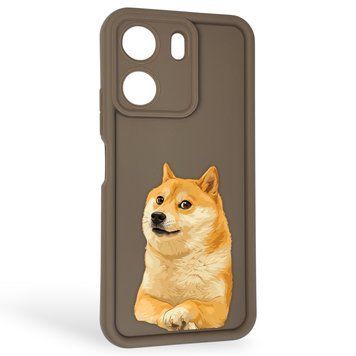 Чохол силіконовий оригінальний Soft Touch з 3D принтом мему сібу для Xiaomi Poco C65 коричневий (Повний захист камери) 0047774 фото