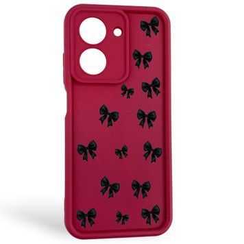 Чохол силіконовий Soft Touch з 3D принтом для Xiaomi Poco C71 бордовий (Повний захист камери) 0057873 фото