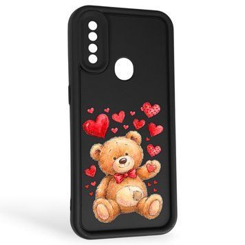 Чехол силиконовый Soft Touch с 3D принтом милый мишка для Oppo A31 черный (Полная защита камеры) 0044988 фото