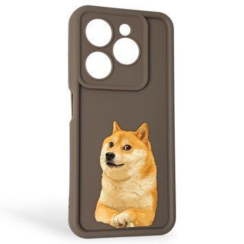 Чохол силіконовий Soft Touch з 3D принтом мему сібу для TECNO Spark Go 2024 (BG6) коричневий (Повний захист камери) 0048132 фото