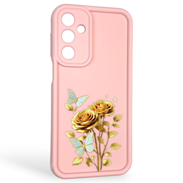 Чехол силиконовый Soft Touch с 3D принтом женским для Samsung Galaxy A16 (SM-A165) пудровый (Полная защита камеры) 0042655 фото