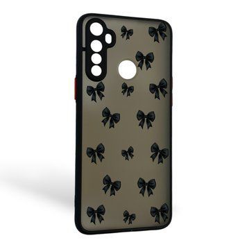 Чехол для телефона Realme 6i с 3D принтом бантиков с высокими бортами на реалми 6и черный 0033503 фото