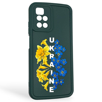 Чехол силиконовый Soft Touch с 3D принтом для Xiaomi Redmi 10 темно-зеленый (Полная защита камеры) 0042138 фото