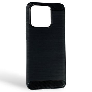 Чохол для телефона Xiaomi POCO C40 карбоновий протиударний з високими бортами чорний 0052290 фото