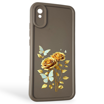 Чохол силіконовий Soft Touch з 3D принтом жіночим для Xiaomi Redmi 9A коричневий (Повний захист камери) 0042974 фото