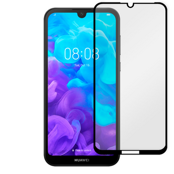 Захисне скло для телефона Huawei Y5 2019 протиударне повноекранне на хуавей у5 2019 чорне 0038175 фото