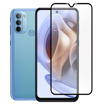 Захисне скло для телефона Motorola Moto G31 протиударне повноекранне на моторола г31 чорне 0038206 фото