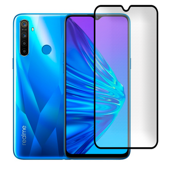 Защитное стекло МАТОВОЕ для телефона Realme 5 противоударное полноэкранное на реалми 5 черное 0039016 фото