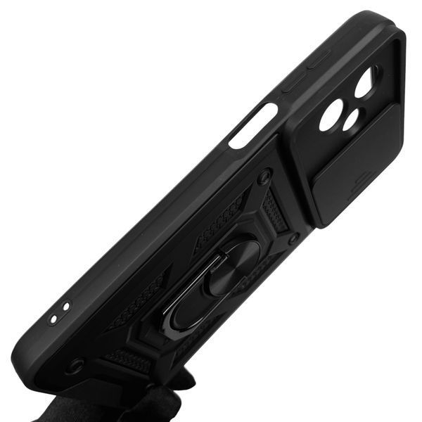 Чехол для Motorola Moto G54 PB0W0007RS бронированный с кольцом со шторкой на моторола г54 чёрный 0001885 фото
