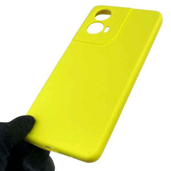 Чохол для Motorola Moto G04 (XT2421-2) силіконовий з мікрофіброю нековзний на моторола г04 жовтий 0031721 фото