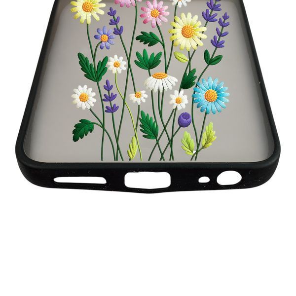 Чехол для телефона Tecno Spark 20 (KJ5n) с 3D принтом полевые цветы с высокими бортами черный 0059288 фото