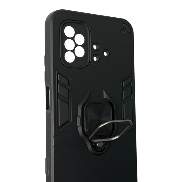 Чехол противоударный с кольцом для Umidigi Bison X10 черный (бронированный, 2 слоя) 0059774 фото
