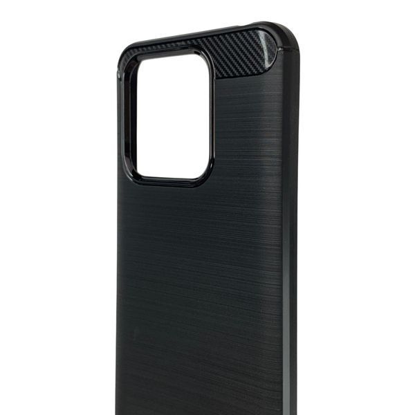 Чехол для телефона Xiaomi POCO C40 карбоновый противоударный с высокими бортами черный 0052290 фото