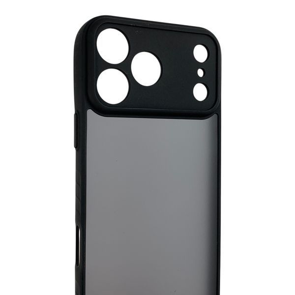 Чохол для iPhone 17 Pro Max чорний матовий напівпрозорий (бампер, захист камери) 0062232 фото
