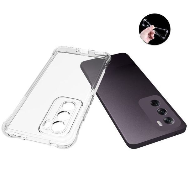 Протиударний чохол для Oppo Reno 12 5G прозорий, посилені кути із захистом камери, TPU (оппо рено 12 5г) 0061415 фото