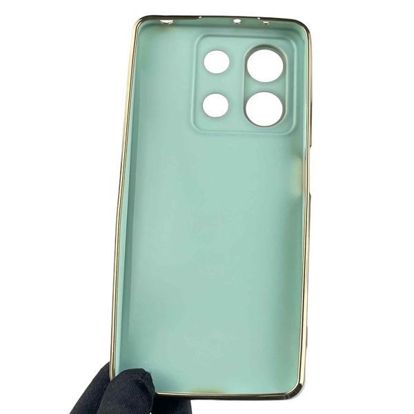Чохол для Xiaomi Redmi Note 13 5G жіночий із золотою окантовкою із захистом камери на сяомі редмі нот 13 5г м'ятний 0012222 фото