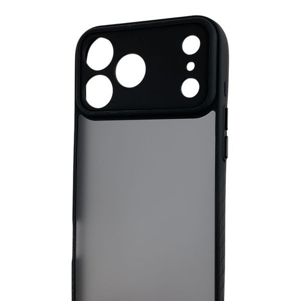 Чохол для iPhone 17 Pro Max чорний матовий напівпрозорий (бампер, захист камери) 0062232 фото