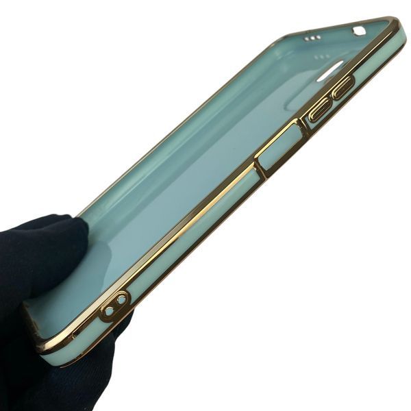 Чохол для Xiaomi Redmi Note 10S із захистом камери із золотою окантовкою на сяомі редмі нот 10с бірюзовий gs1 0020345 фото