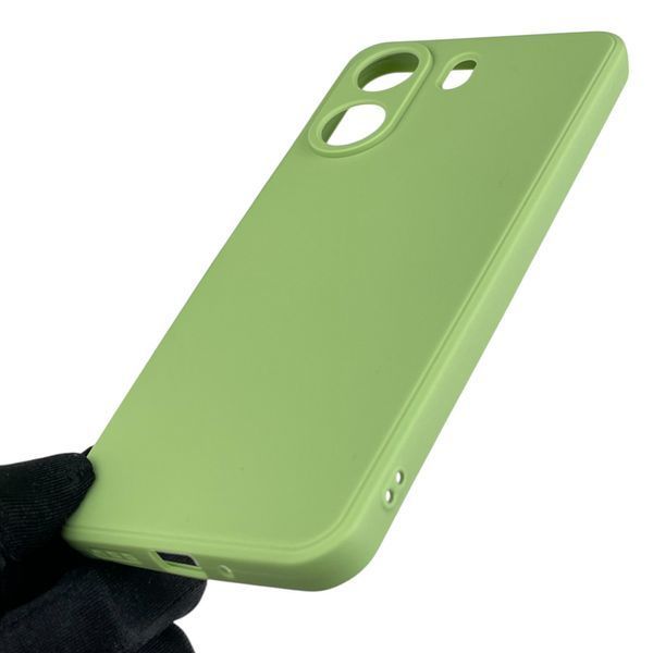 Чехол для Xiaomi Redmi 13С с квадратными гранями с защитой камеры на сяоми редми 13с фисташковый 0012754 фото