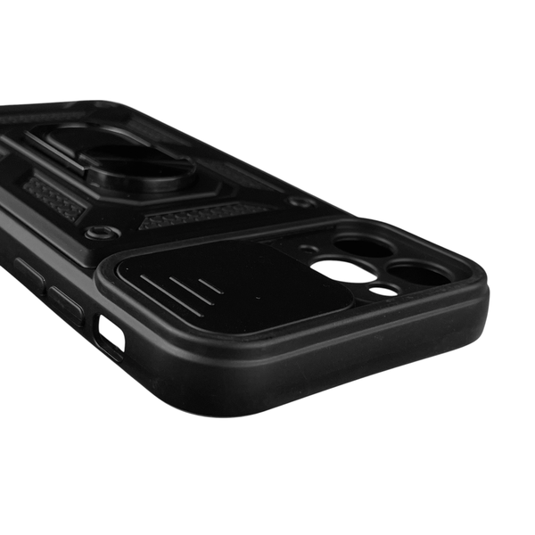 Чохол для Apple iPhone 11 Pro броньований з кільцем-тримачем підставкою зі шторкою на айфон 11 про чорний rg1 0015578 фото