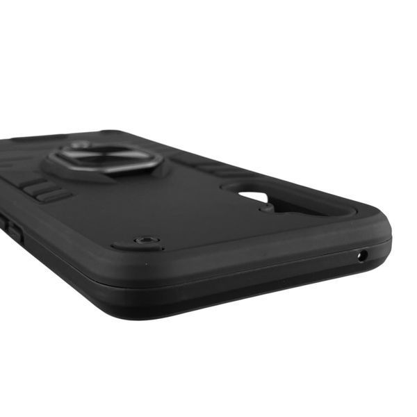 Чохол для телефона Realme 6 Pro броньований з магнітним кільцем-тримачем на реалмі 6 про чорний 0025679 фото