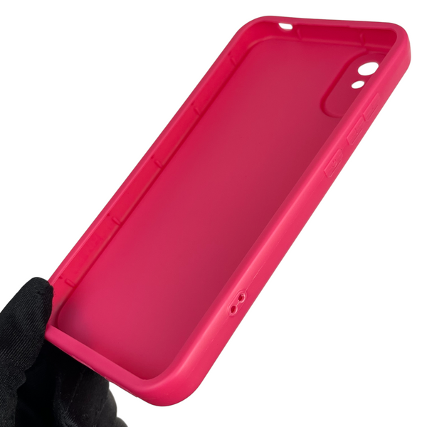 Чехол силиконовый оригинальный Soft Touch с 3D принтом милый мишка для Xiaomi Redmi 9A малиновый (Полная защита камеры) 0043716 фото
