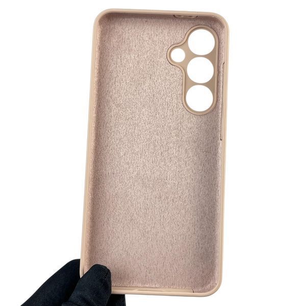 Чохол для Samsung Galaxy S24 FE (SM-S721B) силіконовий з мікрофіброю нековзний на самсунг с24 фе пудровий 0032198 фото