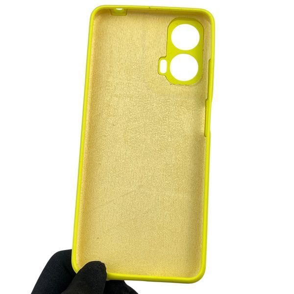 Чохол для Motorola Moto G04 (XT2421-2) силіконовий з мікрофіброю нековзний на моторола г04 жовтий 0031721 фото