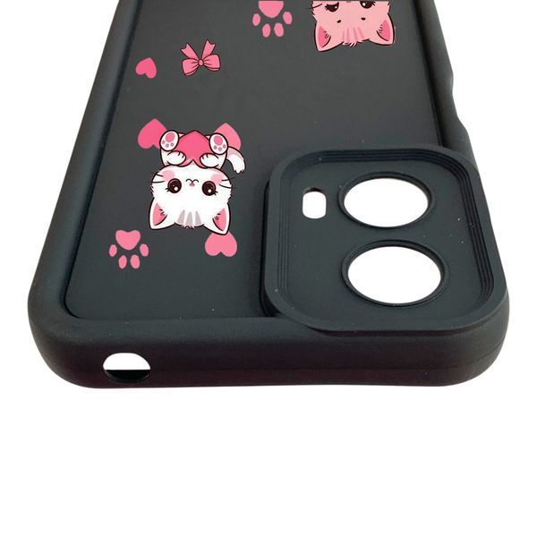 Чохол силіконовий Soft Touch з 3D принтом милі кошенята з лапками для Motorola Moto G24 (PB1E0003RS) Чорний (Повний захист камери) 0059567 фото