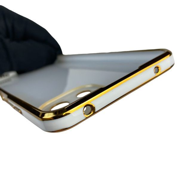 Чехол для Xiaomi Mi 11 Lite 5G NE с кольцом MagSafe с золотой окантовкой на сяоми ми 11 лайт не белый gs1 0022039 фото